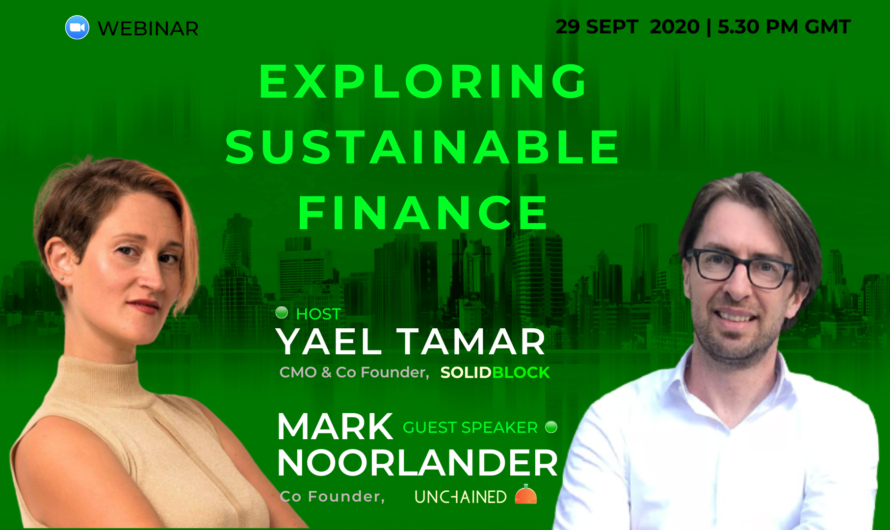 Live podcast/webinar with Yael Tamar and Mark Noorlander exploring sustainable finance