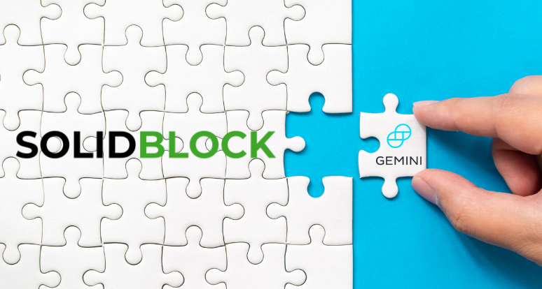 Gemini & SolidBlock Team-up for Trading Tokens Using Crypto